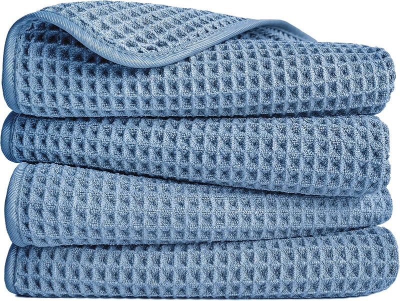 Polyte 430 GSM Microfiber Lint Free Hand Towel, 16 x 30 in, 4 Pack (Waffle Weave) - Image 1